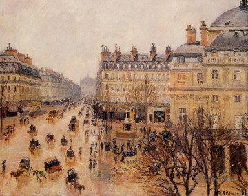 place du théâtre francais effet de pluie Camille Pissarro Parisien Peinture à l'huile